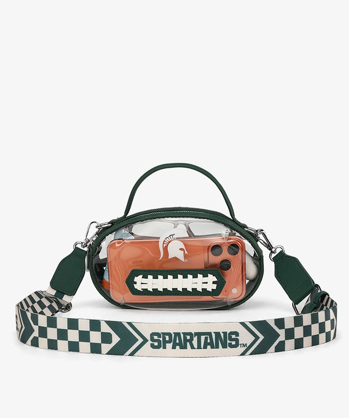 Michigan State Spartans Football Clear Crossbody Bag