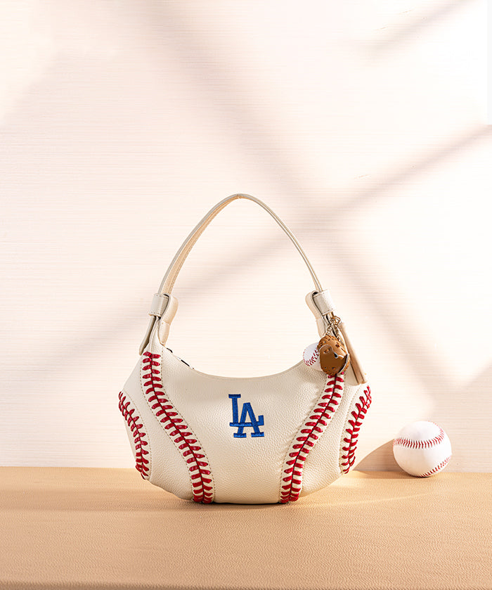 Mini Baseball Keychain with Wooden Bat