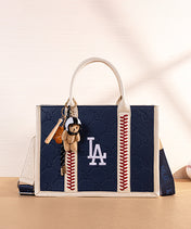 Mini Baseball Keychain with Wooden Bat