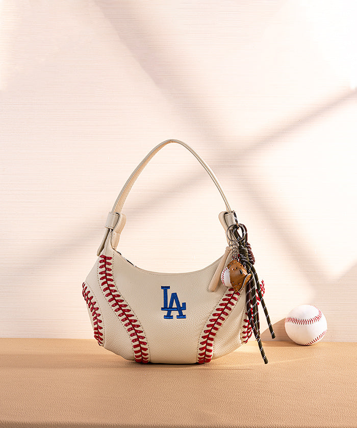 Mini Baseball Keychain with Wooden Bat