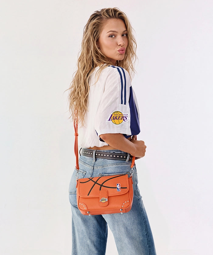 NBA Los Angeles Lakers Basketball Flap Crossbody Bag