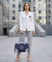 NFL Dallas Cowboys Braided Tassel Rivet Tote Bag (Pre-Order)