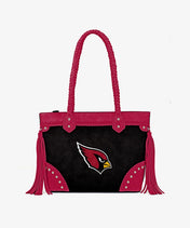 NFL Arizona Cardinals Braided Tassel Rivet Tote Bag (Pre-Order)