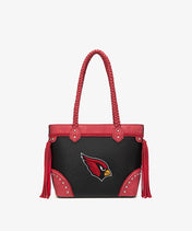 NFL Arizona Cardinals Braided Tassel Rivet Tote Bag (Pre-Order)