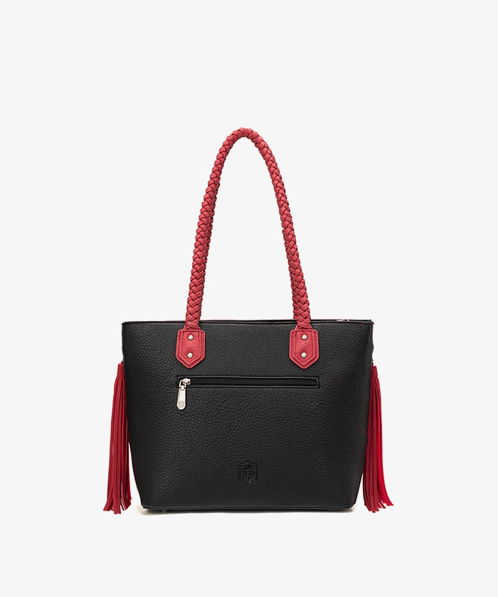 NFL Arizona Cardinals Braided Tassel Rivet Tote Bag (Pre-Order)