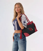 NFL Arizona Cardinals Braided Tassel Rivet Tote Bag (Pre-Order)