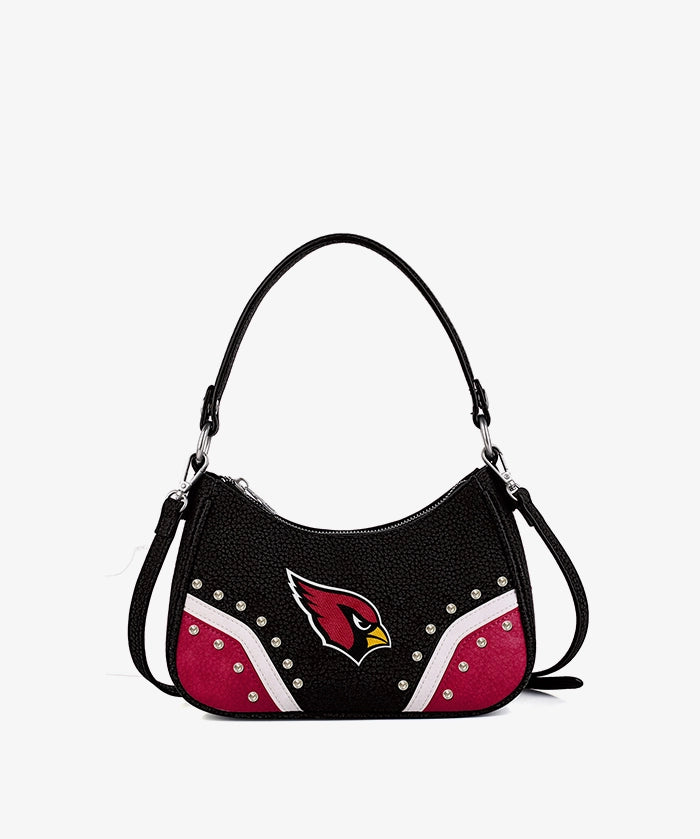 NFL Arizona Cardinals Rivet Baguette Shoulder Bag (Pre-Order)