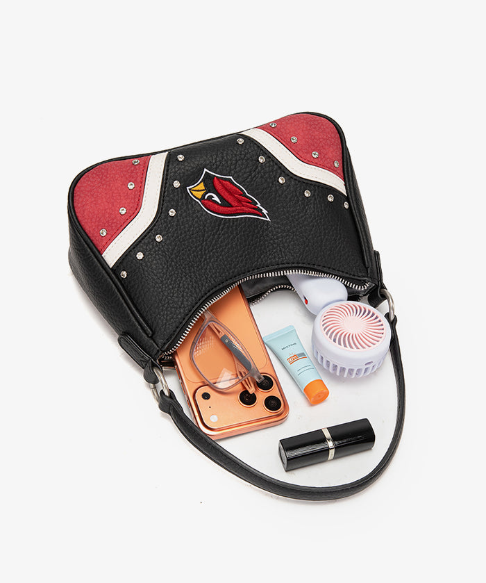 NFL Arizona Cardinals Rivet Baguette Shoulder Bag
