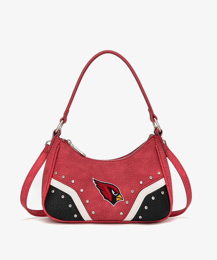 NFL Arizona Cardinals Rivet Baguette Shoulder Bag