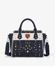 NFL Chicago Bears Floral Tooled Tote Bag