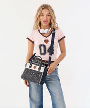 NFL Chicago Bears Floral Tooled Tote Bag