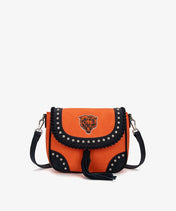 NFL Chicago Bears Studded Fringe Flap Crossbody Bag (Pre-Order)