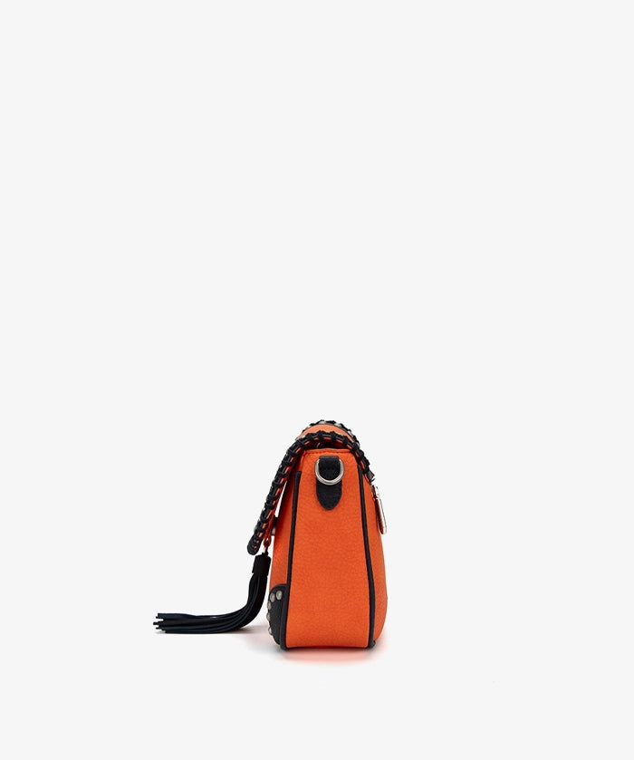 NFL Chicago Bears Studded Fringe Flap Crossbody Bag (Pre-Order)