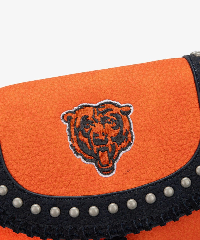 NFL Chicago Bears Studded Fringe Flap Crossbody Bag (Pre-Order)