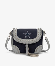 NFL Dallas Cowboys Studded Fringe Flap Crossbody Bag