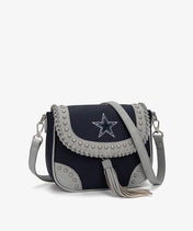 NFL Dallas Cowboys Studded Fringe Flap Crossbody Bag
