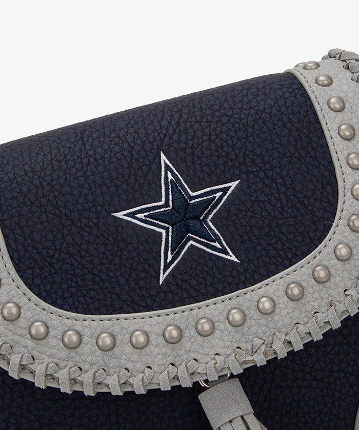 NFL Dallas Cowboys Studded Fringe Flap Crossbody Bag