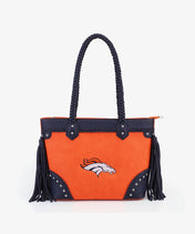 NFL Denver Broncos Braided Tassel Rivet Tote Bag (Pre-Order)