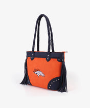 NFL Denver Broncos Braided Tassel Rivet Tote Bag (Pre-Order)