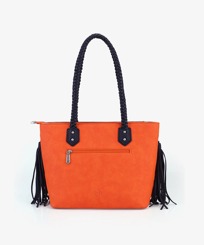 NFL Denver Broncos Braided Tassel Rivet Tote Bag (Pre-Order)