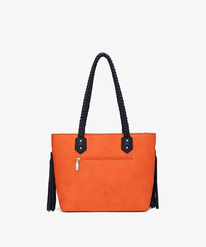 NFL Denver Broncos Braided Tassel Rivet Tote Bag (Pre-Order)