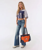 NFL Denver Broncos Braided Tassel Rivet Tote Bag (Pre-Order)