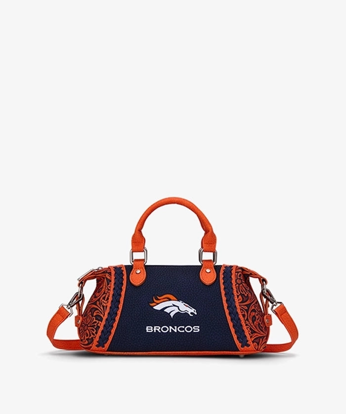 NFL Denver Broncos Braided Trim Satchel Bag