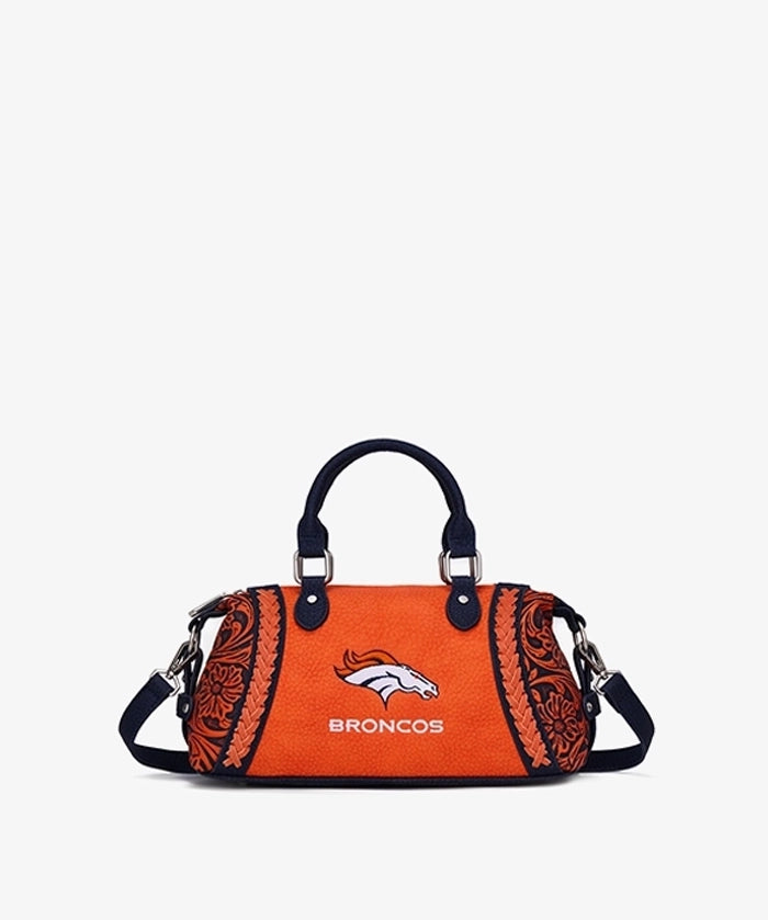NFL Denver Broncos Braided Trim Satchel Bag