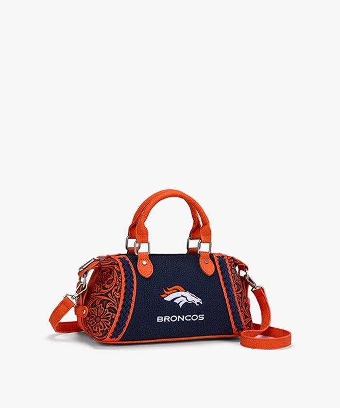 NFL Denver Broncos Braided Trim Satchel Bag