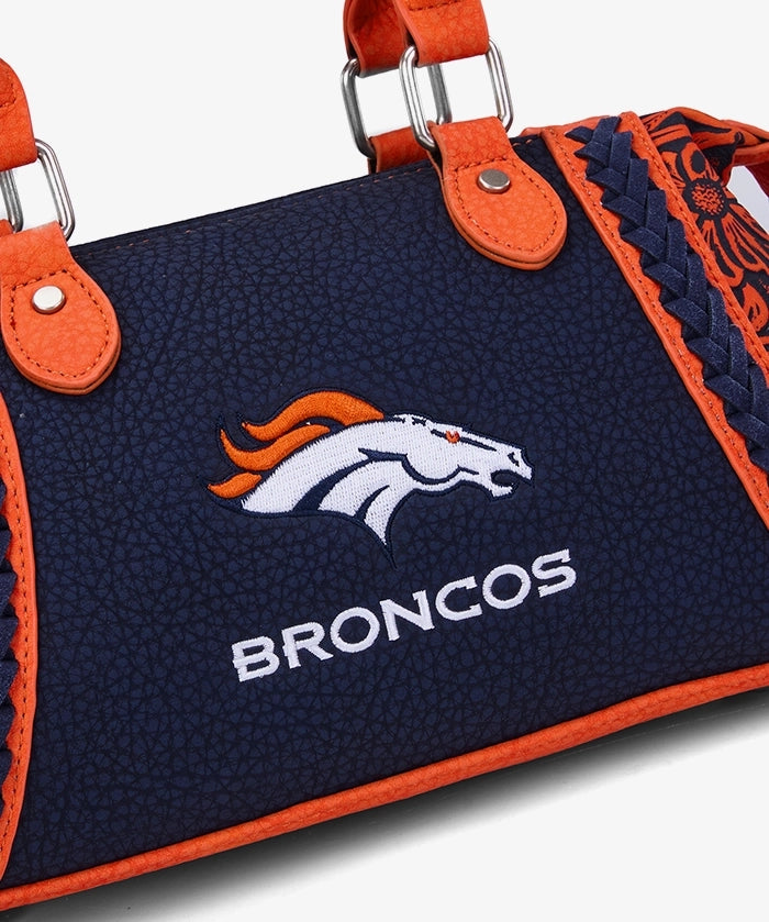 NFL Denver Broncos Braided Trim Satchel Bag