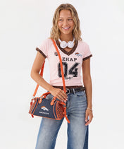 NFL Denver Broncos Braided Trim Satchel Bag