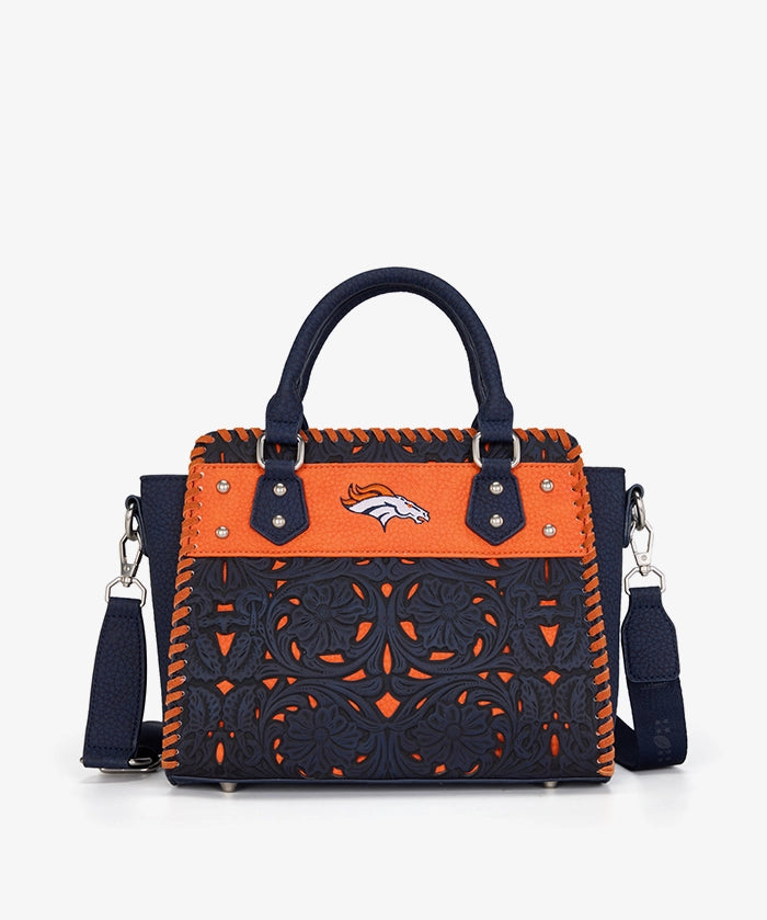 NFL Denver Broncos Floral Tooled Tote Bag