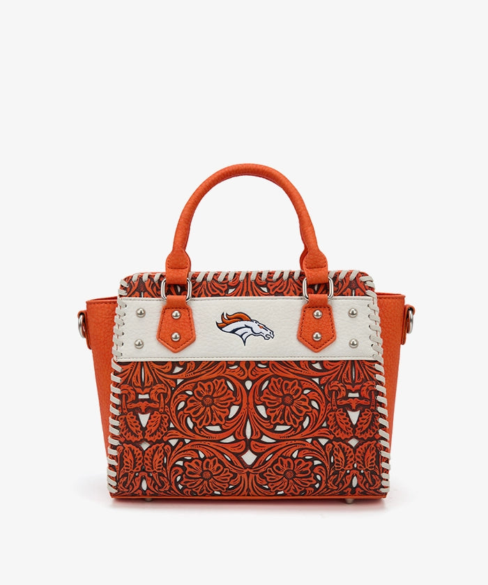 NFL Denver Broncos Floral Tooled Tote Bag