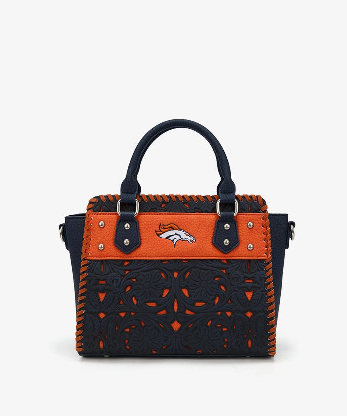 NFL Denver Broncos Floral Tooled Tote Bag