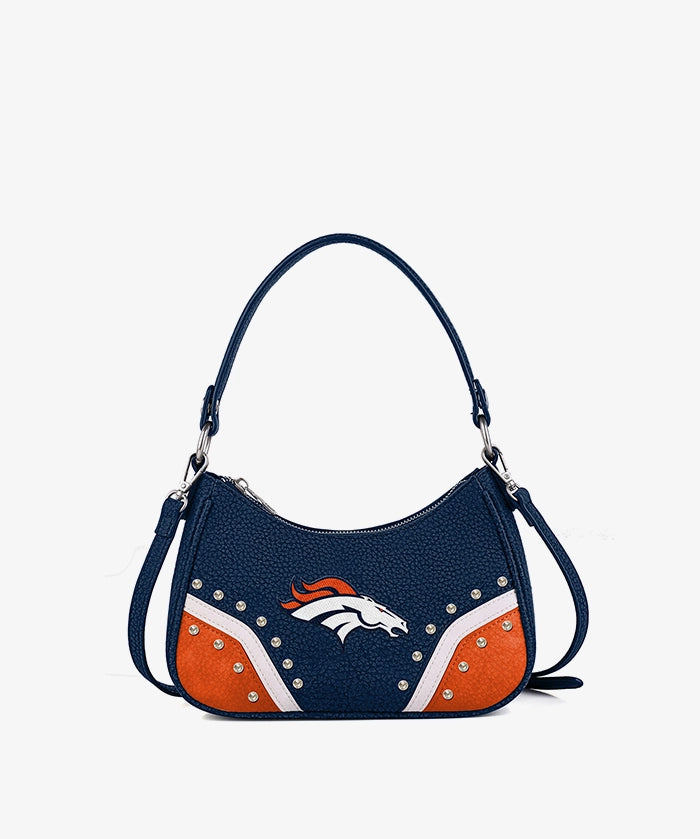 NFL Denver Broncos Rivet Baguette Shoulder Bag (Pre-Order)