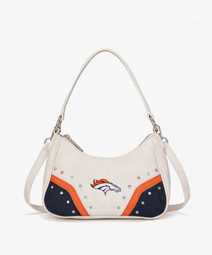 NFL Denver Broncos Rivet Baguette Shoulder Bag