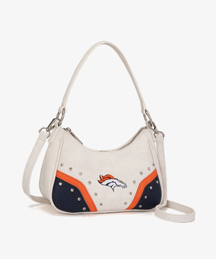 NFL Denver Broncos Rivet Baguette Shoulder Bag