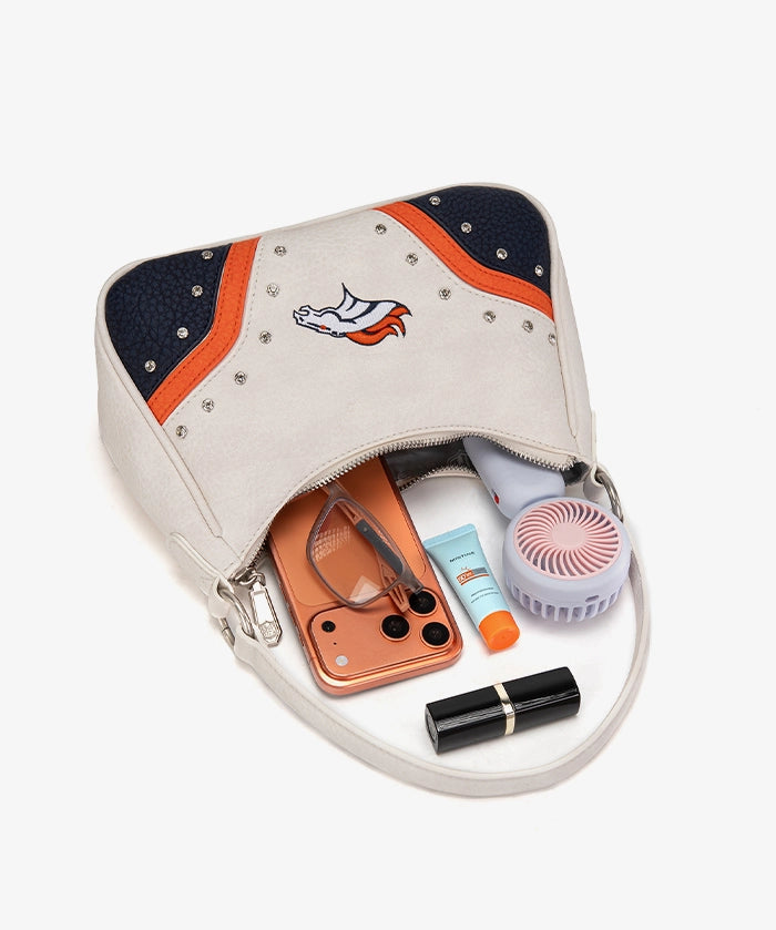 NFL Denver Broncos Rivet Baguette Shoulder Bag