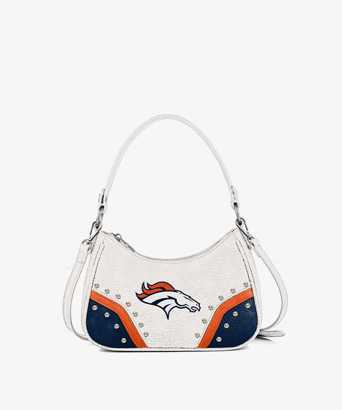NFL Denver Broncos Rivet Baguette Shoulder Bag (Pre-Order)