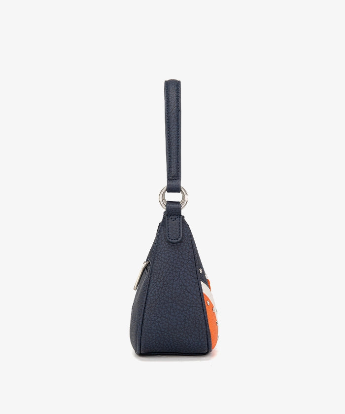NFL Denver Broncos Rivet Baguette Shoulder Bag