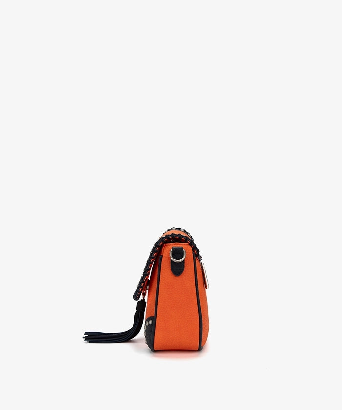 NFL Denver Broncos Studded Fringe Flap Crossbody Bag (Pre-Order)