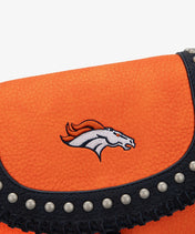 NFL Denver Broncos Studded Fringe Flap Crossbody Bag (Pre-Order)