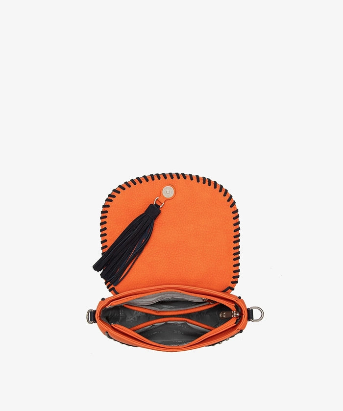 NFL Denver Broncos Studded Fringe Flap Crossbody Bag (Pre-Order)