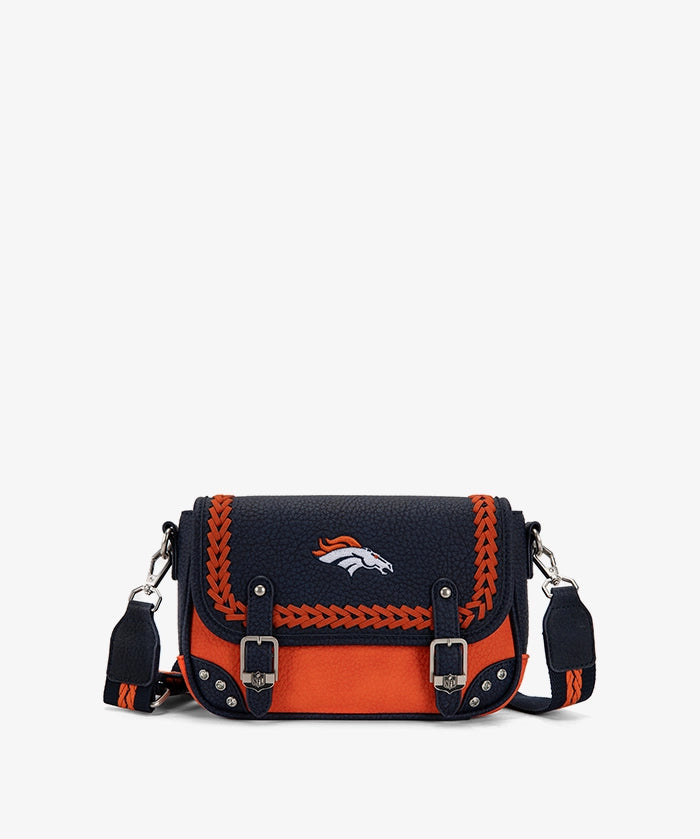 NFL Denver Broncos Western Braided Flap Crossbody Bag