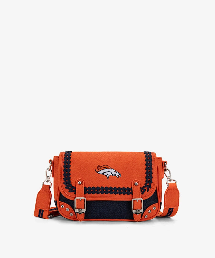 NFL Denver Broncos Western Braided Flap Crossbody Bag