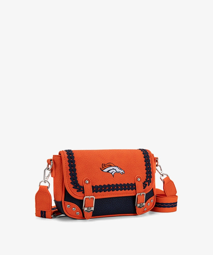 NFL Denver Broncos Western Braided Flap Crossbody Bag