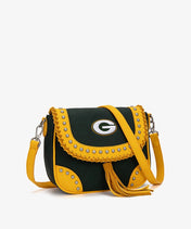 NFL Green Bay Packers Studded Fringe Flap Crossbody Bag