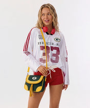 NFL Green Bay Packers Studded Fringe Flap Crossbody Bag