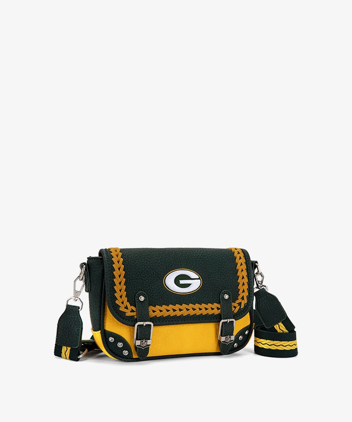 NFL Green Bay Packers Western Braided Flap Crossbody Bag