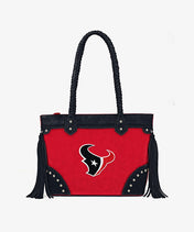NFL Houston Texans Braided Tassel Rivet Tote Bag (Pre-Order)